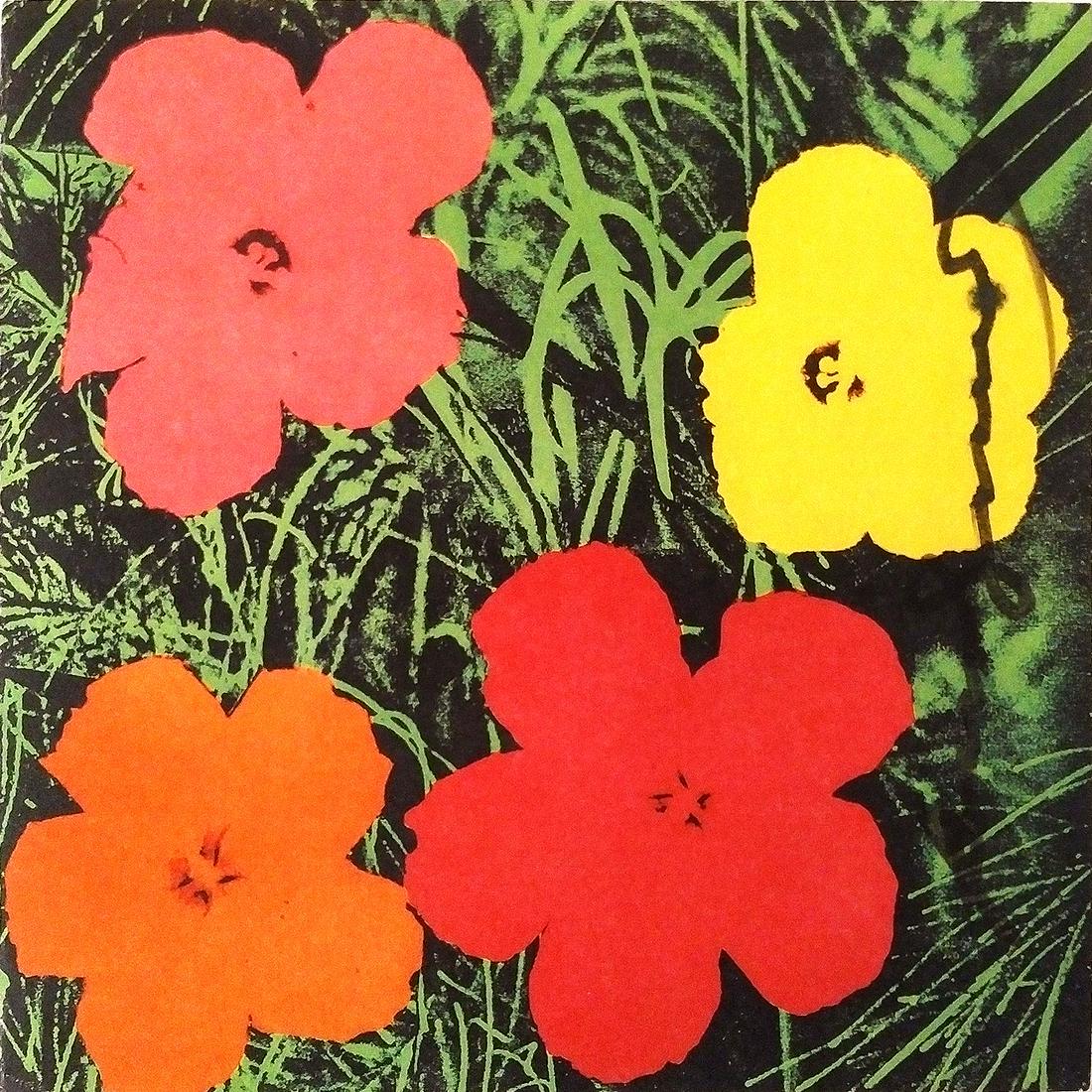 Flowers - Signed Castelli mailer invitation, 1981 by: Andy Warhol Flowers - Signed Castelli mailer invitation, 1981 Ships from: New York, NY 1981 6 1/8 x 6 1/8 inches (opened - 14 inches wide) Offset lithograph in colors Edition of approximately 300 Exce