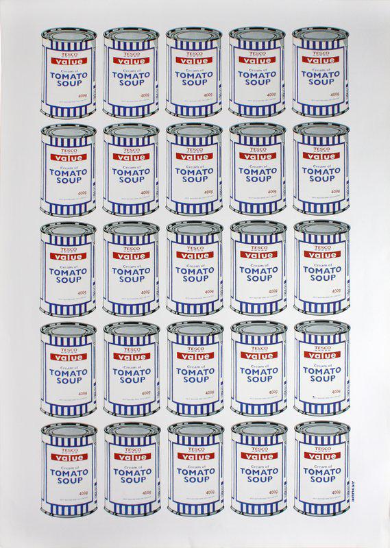 Soup Cans, 2010 by Banksy: Banksy Soup Cans, 2010 Ships from: UK 2010 85.0 x 60.0 cm (33.46 x 23.62 in) Offset lithograph on paper Excellent condition. Unframed. This work comes with a signature stamp on lower right recto. Sold