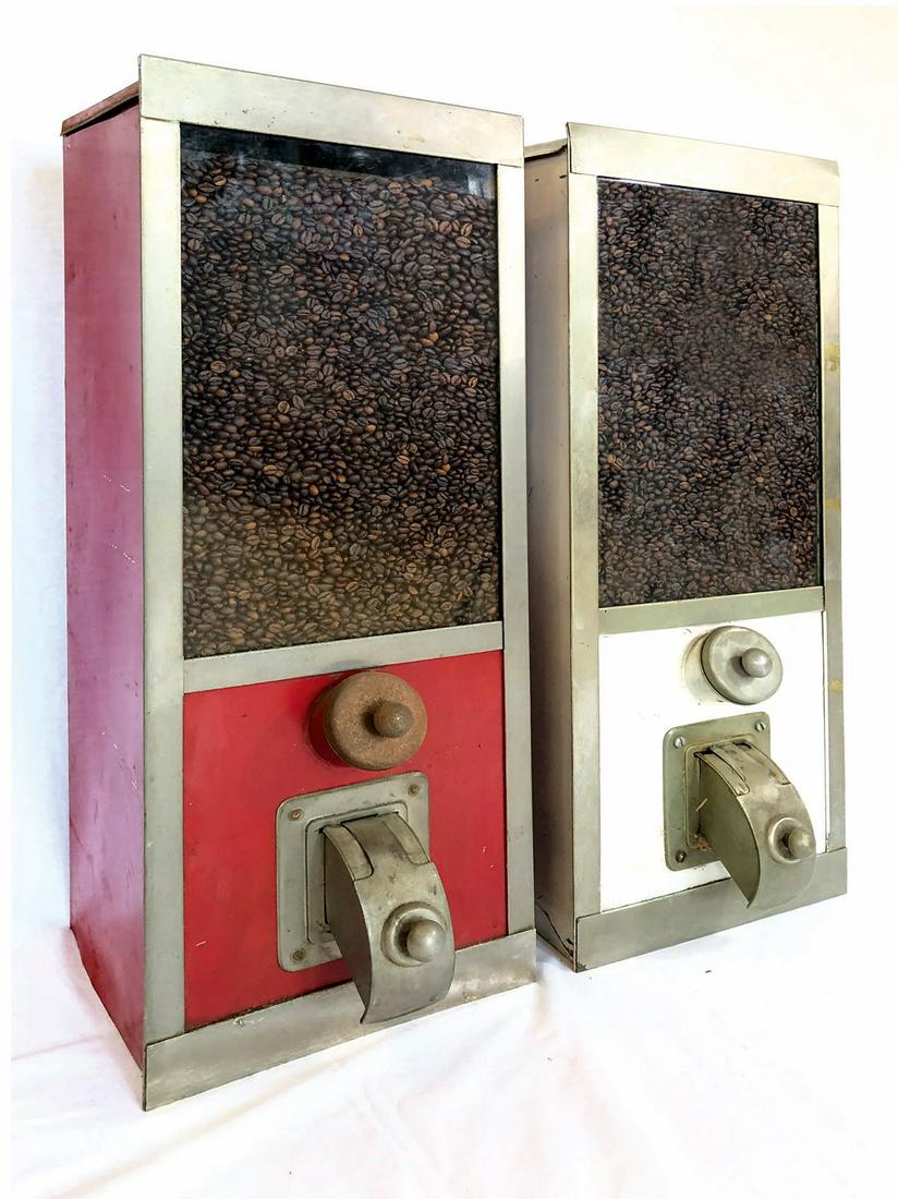 Lot of 2 vintage coffee bean dispensers from 1950s (1 of 5)