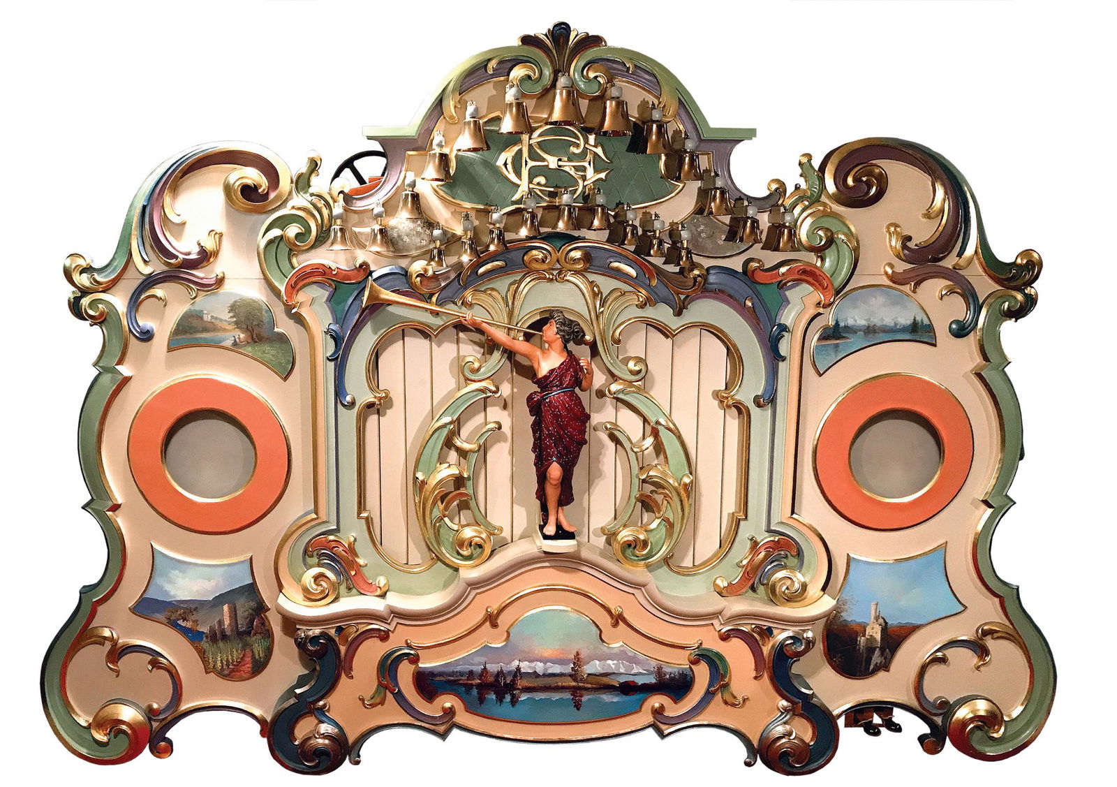 Bruder Elite Orchestra Apollo Fairground Organ: The 65-key Bruder Elite Apollo Fairground Organ was originally imported by the Berni Organ Company, a New York importer of GebrÃ¼der Bruder organs in 1912. It served on a Hershell-Spillman Beer Gard