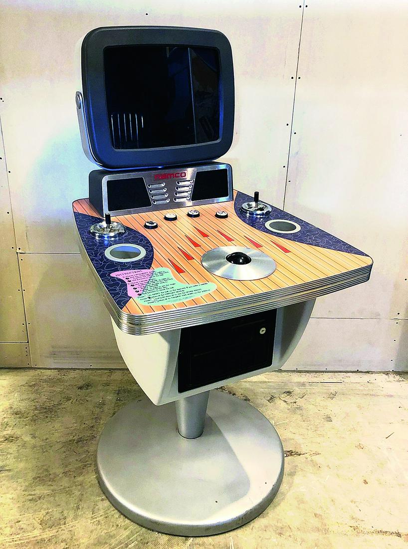 2006 Namco Rockin Bowl-O-Rama Arcade Game: 2006 Namco Rockin Bowl-O-Rama arcade game. 1950s themed video bowling game with a retro-futuristic cabinet. In addition to regulation bowling it features three additional game variations Trick Shot, P