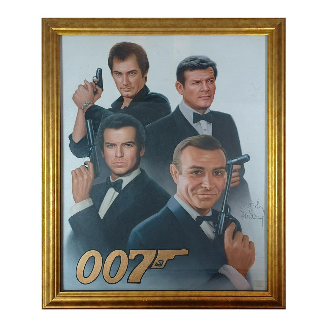 Oil Painting of 4 James Bond Actors with Signatures - May 07, 2022