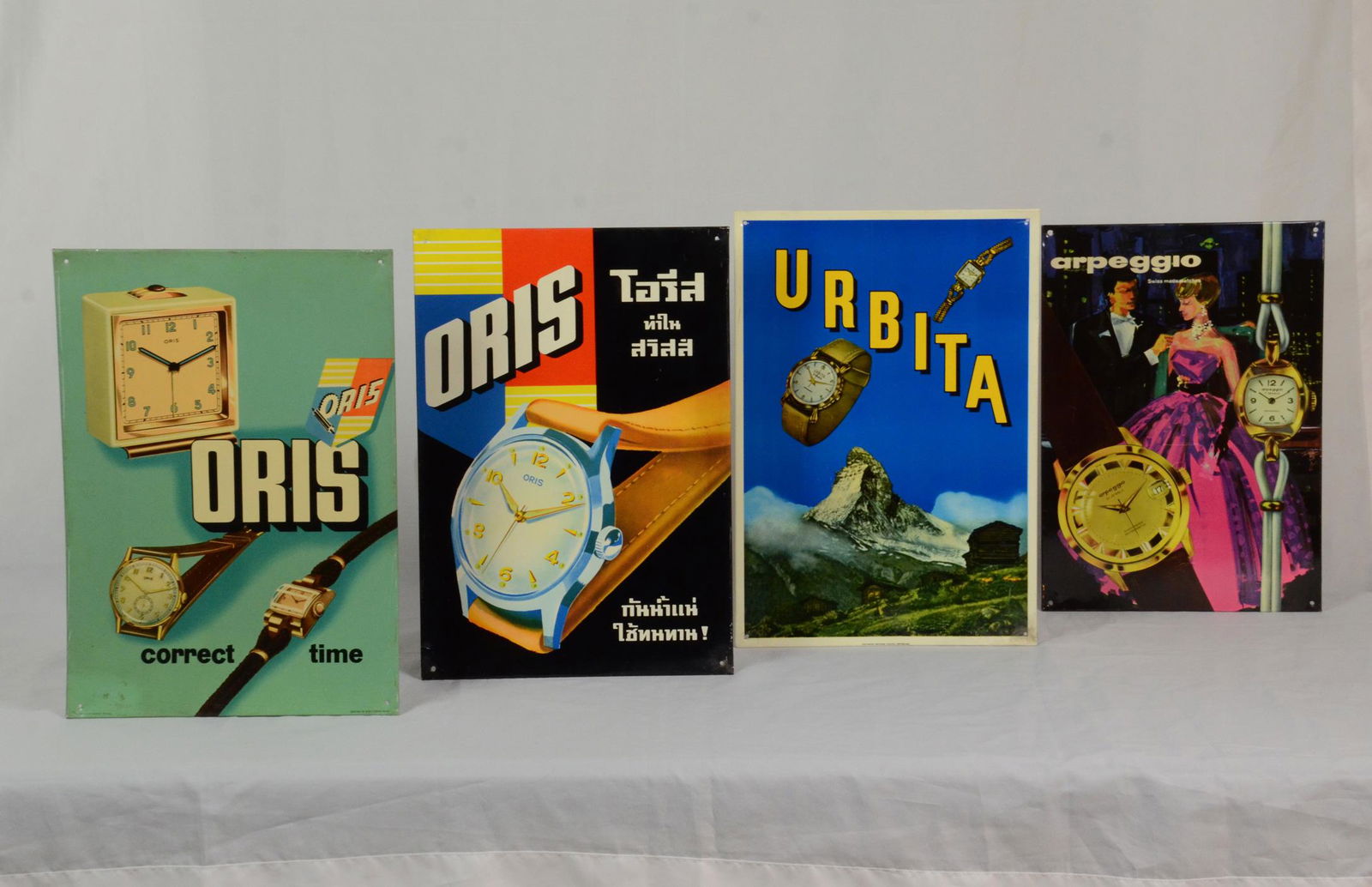 Set of 4 Metal Watch Advertisement Signs (1 of 9)