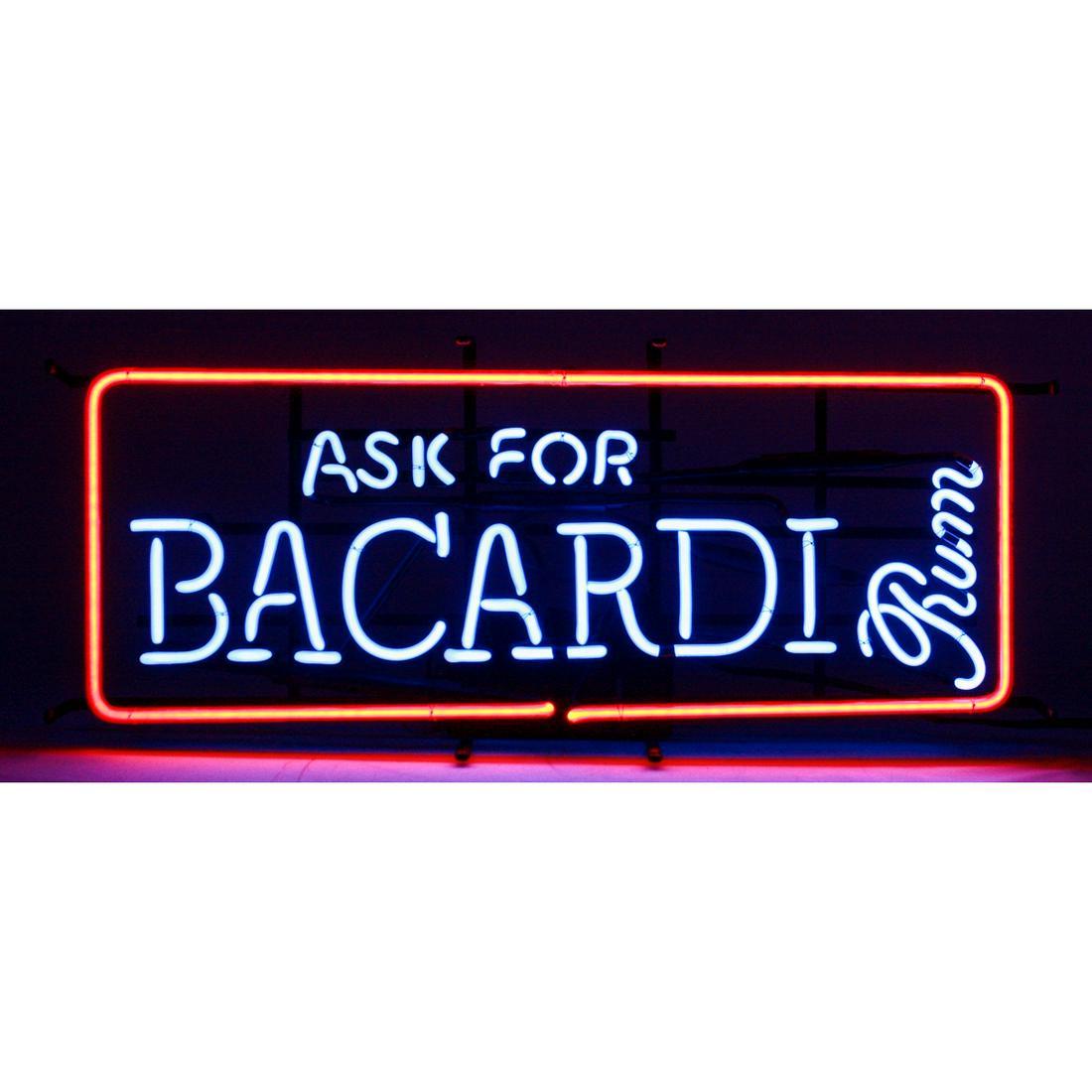 Original Vintage Ask For Bacardi Rum Neon Sign (1 of 9)