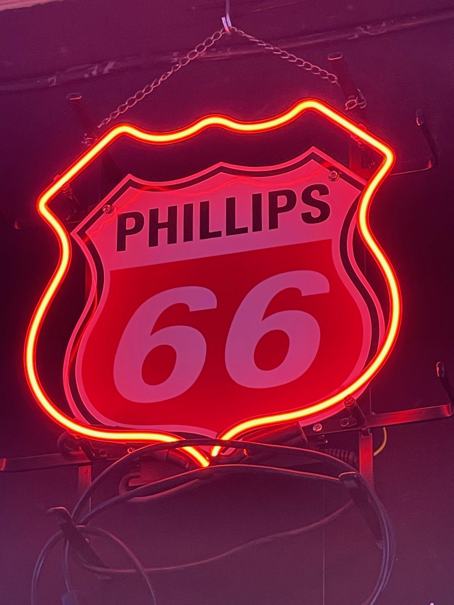 Philips 66 Neon Sign with Enamel Backplate (1 of 1)