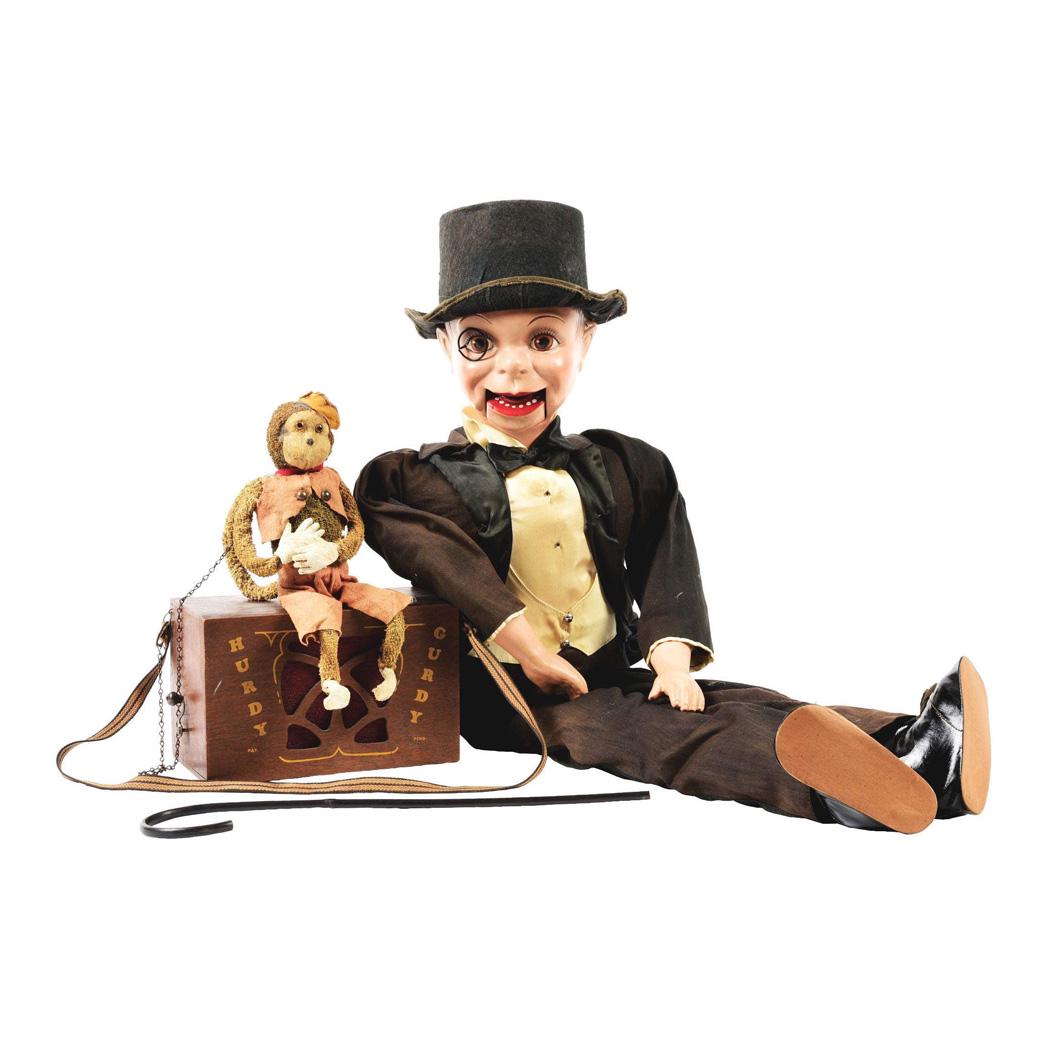 Lot of 2: Ventriloquist Dummy & Hurdy Gurdy with Monkey (1 of 4)