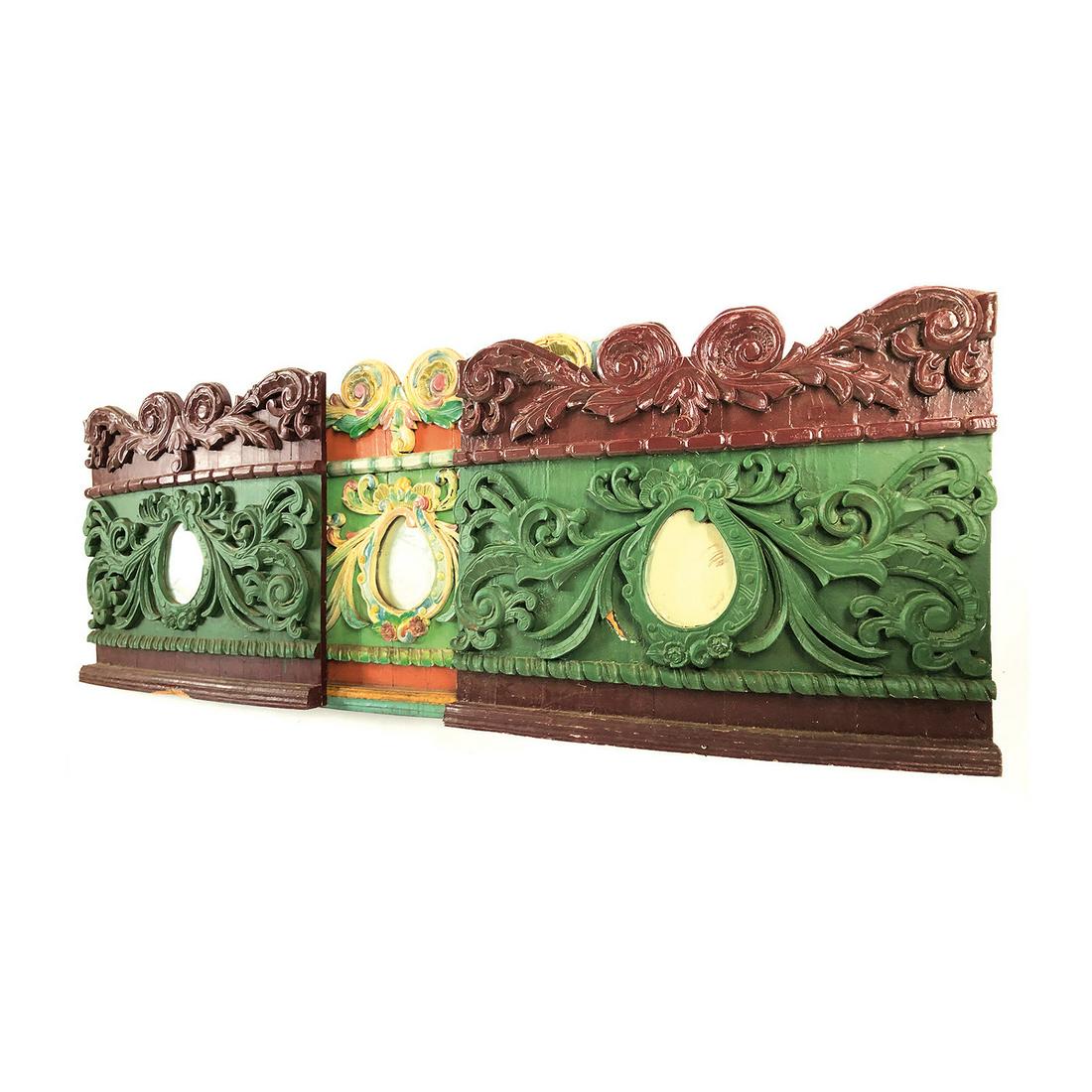 A Set of 3 Wooden Fairground Panels ca. 1920 (1 of 4)