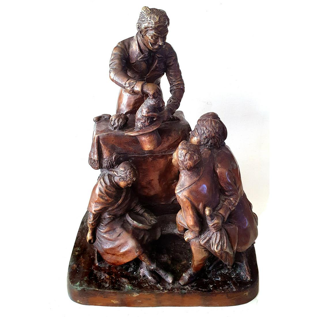 Bronze Copy of John Rogers' "Travelling Magician" (1 of 2)