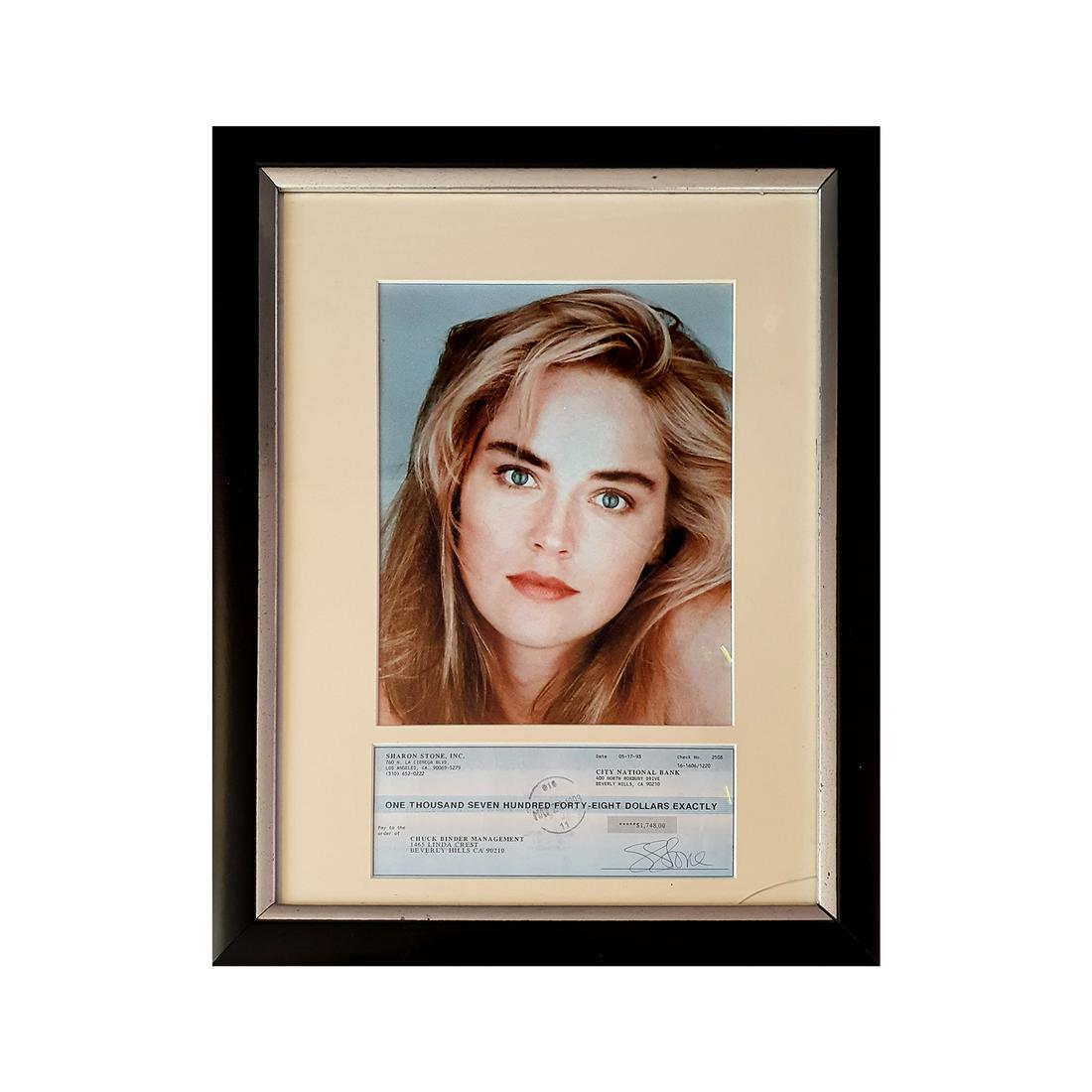 Sharon Stone Picture and a Paycheck with Original Signature (1 of 4)