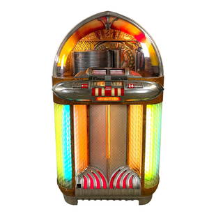 1948-49 Wurlitzer 1100 "Bomber Nose" Jukebox: 1948-49 Wurlitzer 1100 "Bomber Nose" Jukebox. 24 selection jukebox playing 78 RPM records, comes without records. The jukebox appears to be fully original. Overall in a good original visual condition