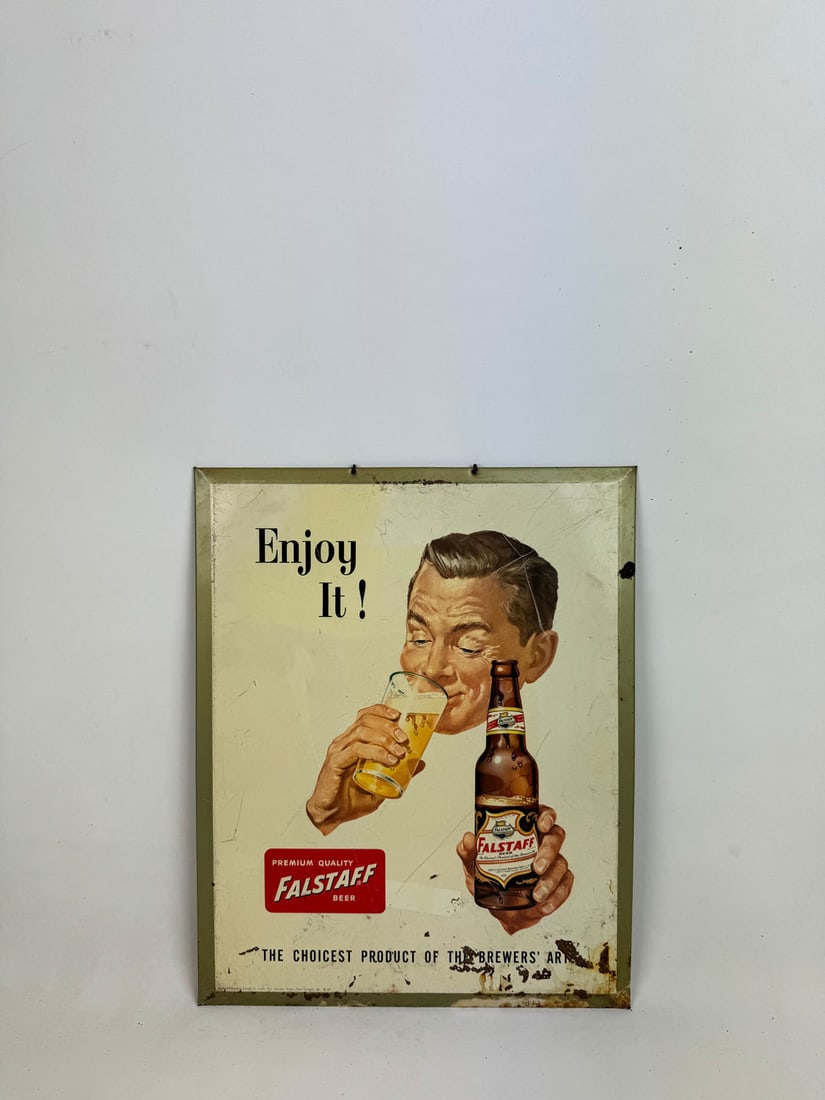 Original Falstaff Beer Metal Sign ca. 1950  (1 of 4)