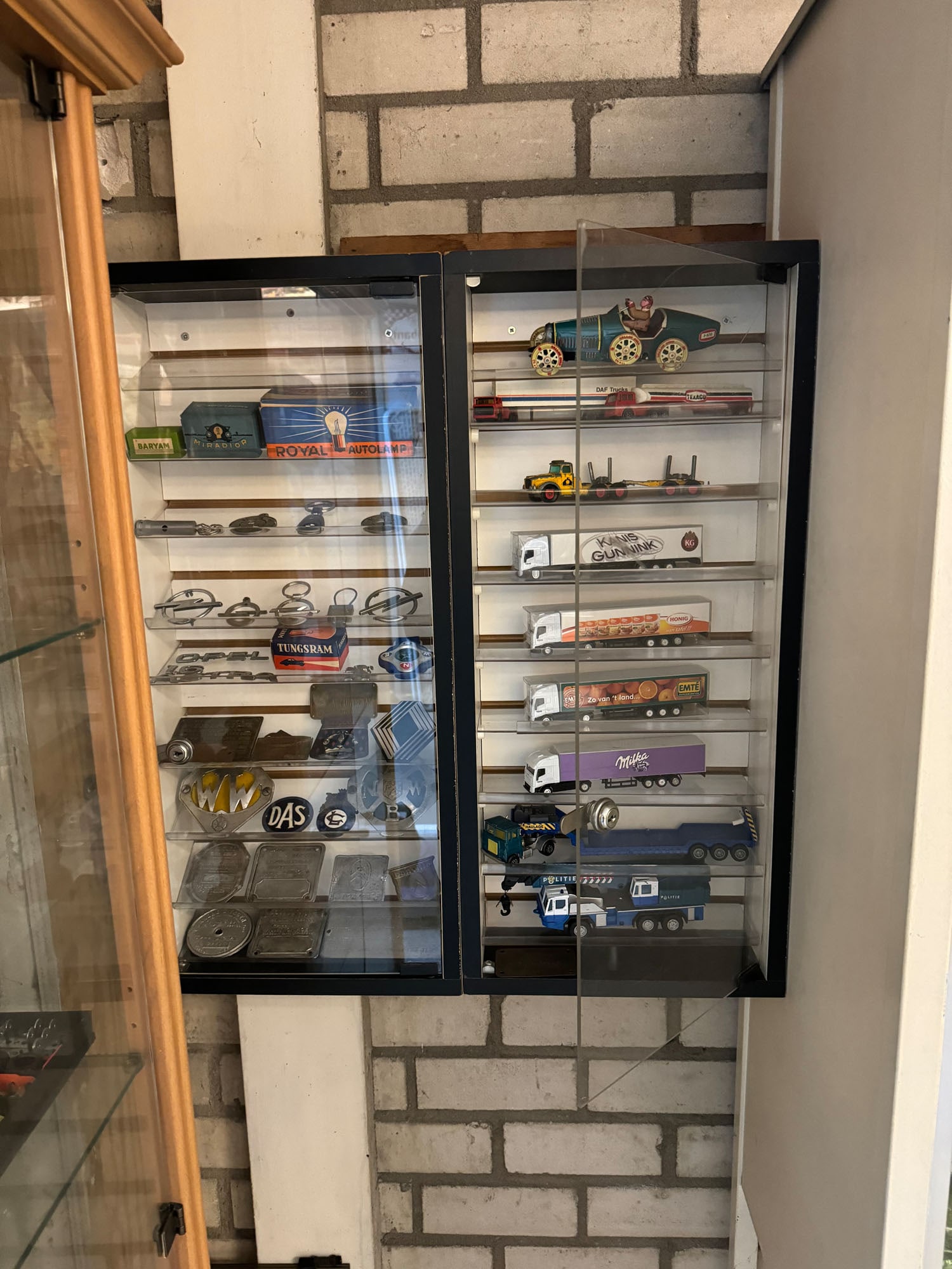 Display Case with Automobilia Collectibles - Empty Lamp Boxes, Key Rings, Plaques & Scale Models (1 of 6)