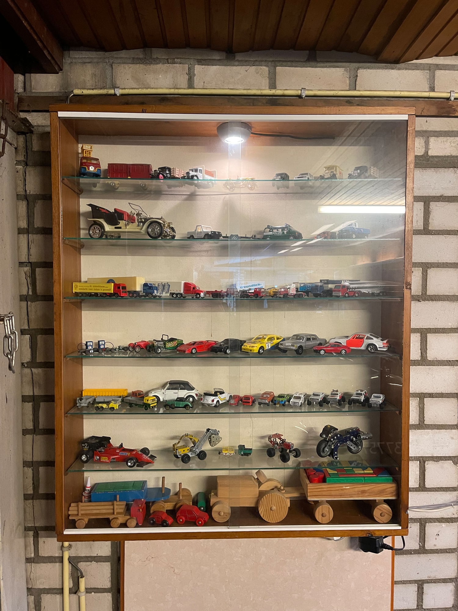 Wall Mounted Display Case with Vehicle Scale Models & Toys (1 of 4)