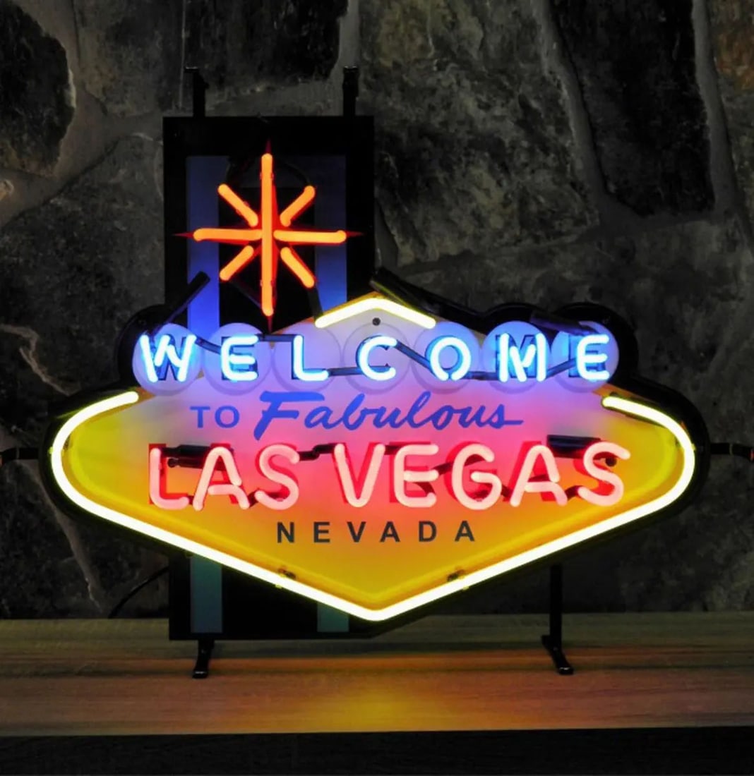 Welcome to Fabulous Las Vegas Neon Sign with Printed Back Plate (1 of 1)