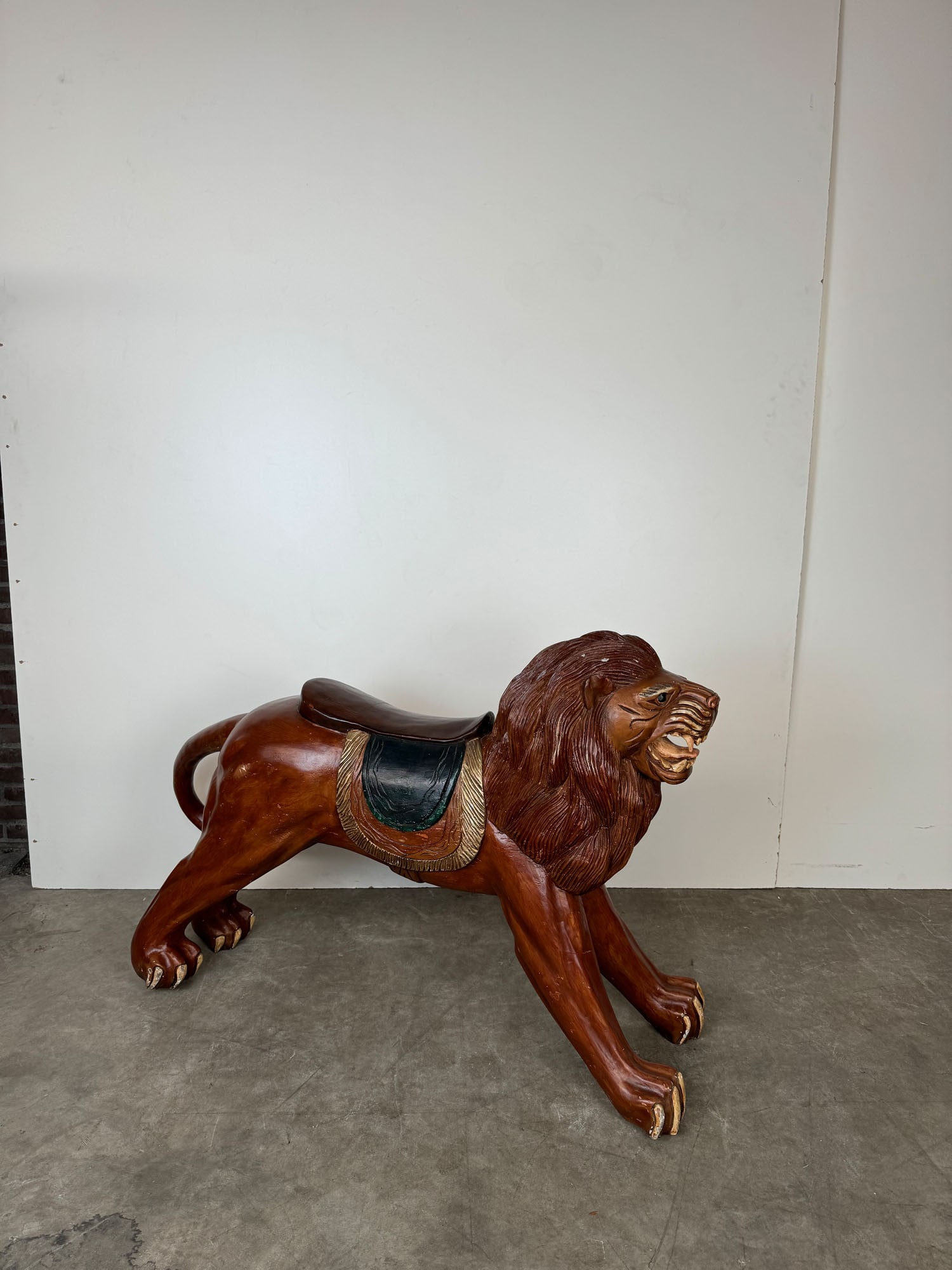 Hand Carved Wooden Lion Carousel Figure  (1 of 8)