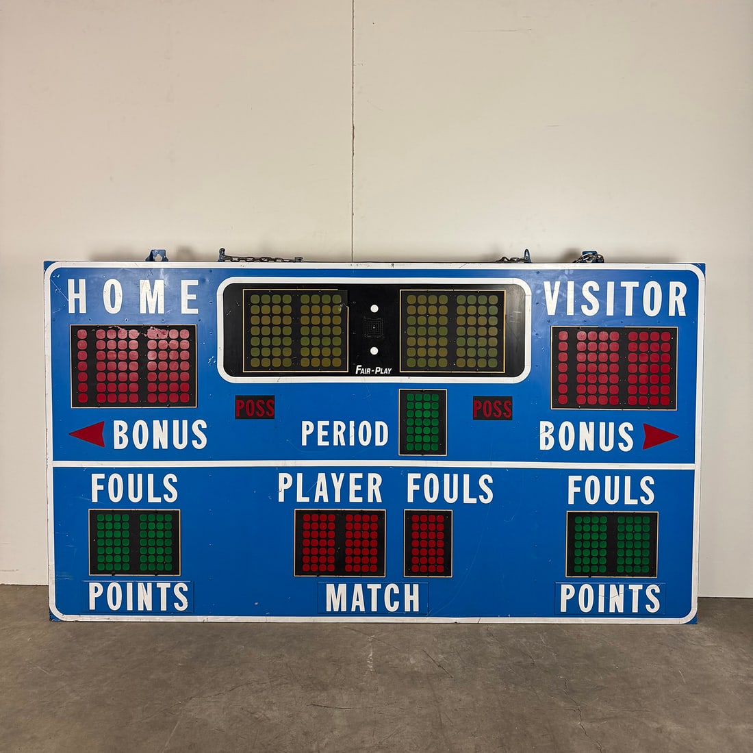 Original 1980's USA Fair Play Scoreboard: Original 1980's USA Fair Play Scoreboard. Dimensions (H x W x D): 160 x 275 x 17 cm. Location: The Netherlands.