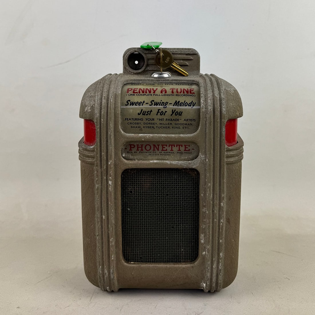Early 1940s Phonette Co. "Penny a Tune" Non-Selective Wallbox with a Built-In Speaker  (1 of 10)