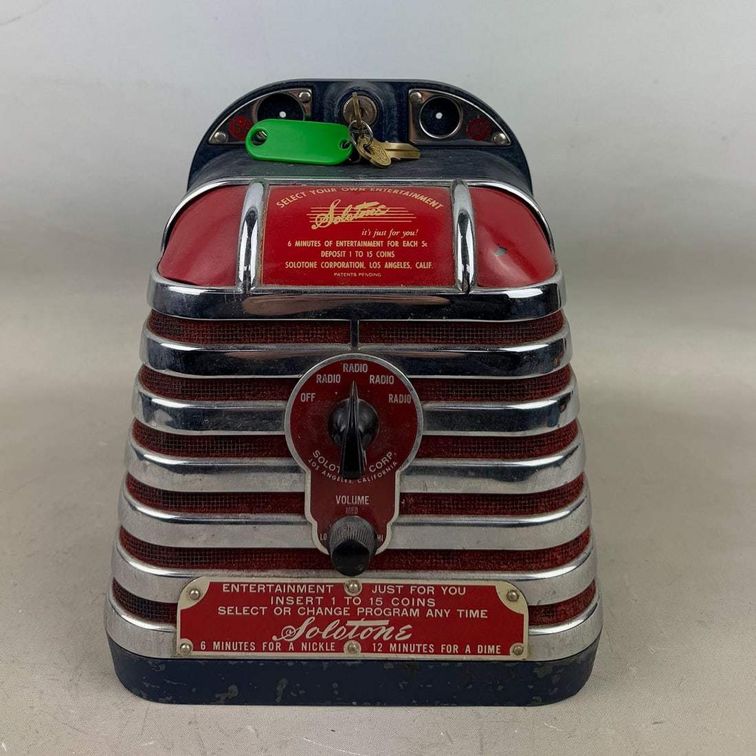 Solotone Entertainer Magic Selector 4 Selection Wallbox with a Built-In Speaker ca. 1946 (1 of 13)