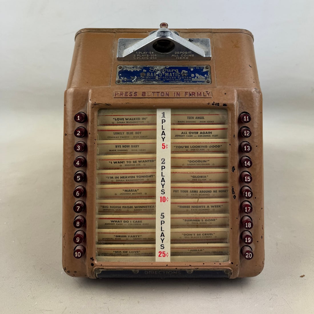 1940 Seeburg Bar-O-Matic WB-1Z Wireless Wallbox Brown Metal Case (1 of 14)