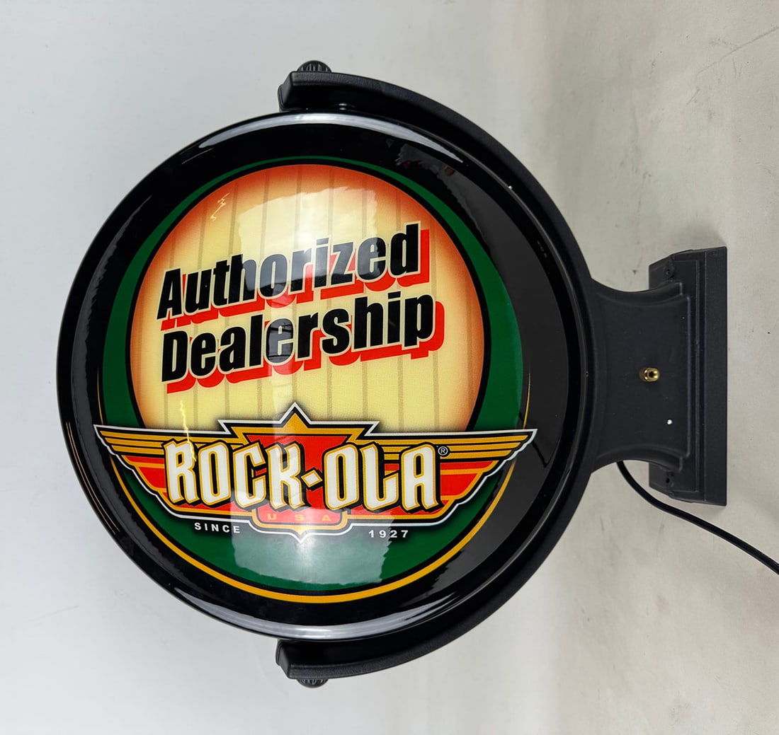 Rock-Ola Authorized Dealer Rotating Double-Sided Light-Up Sign in Original Styrofoam (1 of 9)