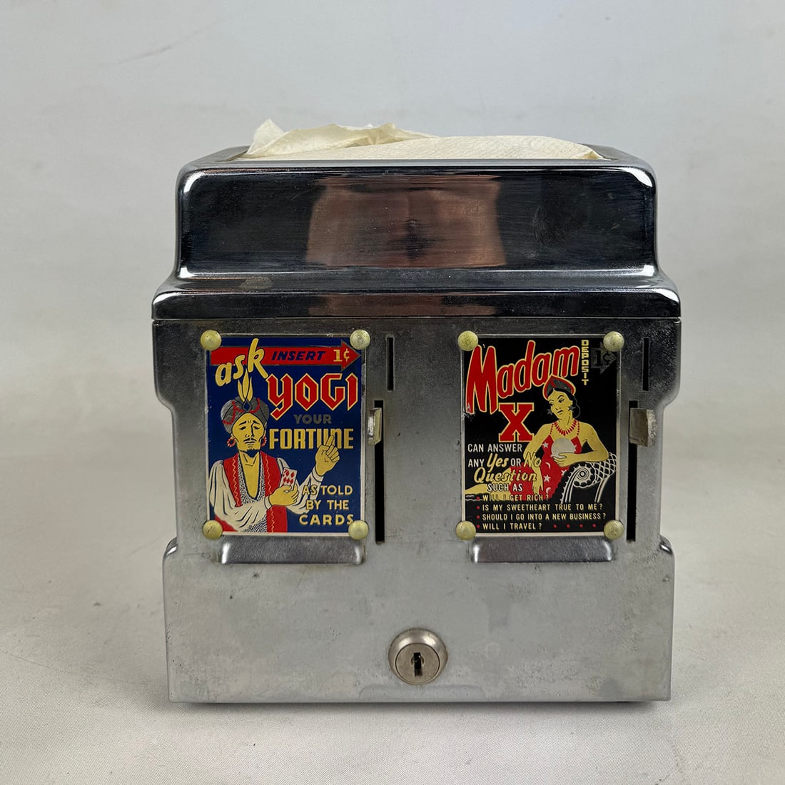 F. E. Erickson Co. "Ask Yogi - Madam X" Double Fortune Teller with Napkin Dispenser ca. 1949 (1 of 11)