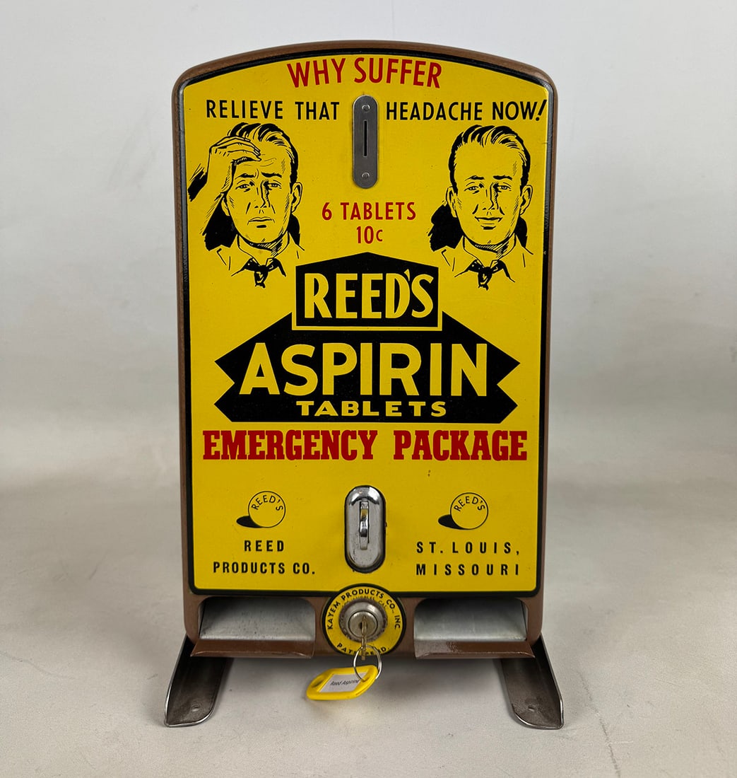 Kayem 10 Cent Reed's Aspirin Tablets Vending Machine ca. 1940s (1 of 12)