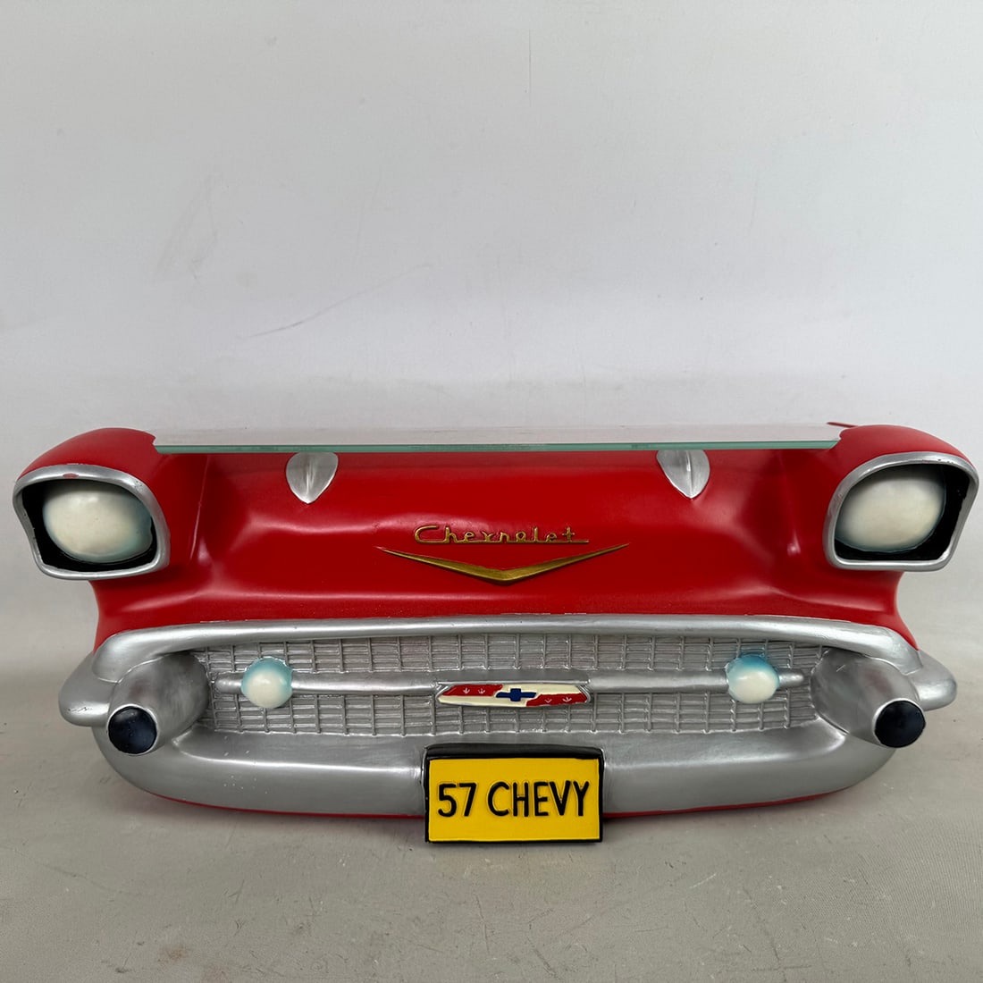 Early 1990's General Motors Officially Licensed Wall Shelf with 1957 Chevrolet Bel Air Front Design (1 of 9)