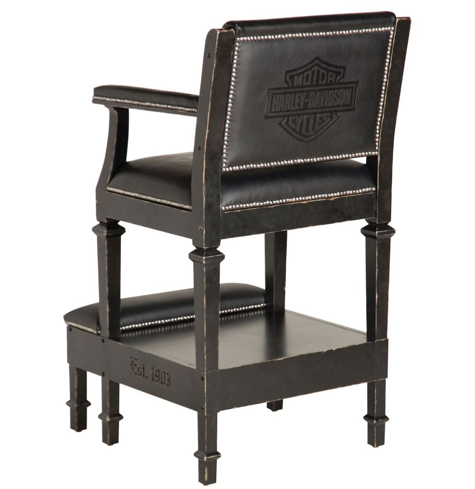 2008 Official Licensed Bar & Shield Flames Harley Davidson Throne Spectator Chair (1 of 15)