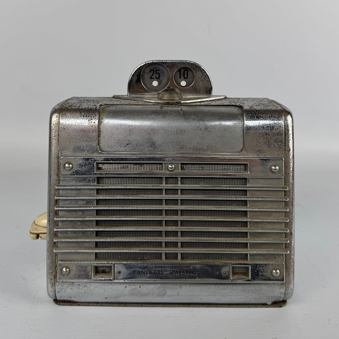 Rare Late 1940's Pantages Maestro "Melody Lane" Non-Selective Telephone Line Wallbox: Rare late 1940's Pantages Maestro Co. "Melody Lane" non-selective wallbox. This wallbox was operated by a dime or a quarter and features a built-in microphone, allowing customers to speak directly wit