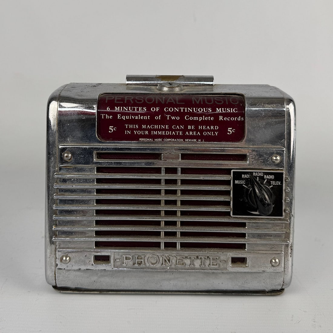 Personal Music Inc. Phonette 5 Selection Wallbox with Wall Mounting Bracket ca. 1945 (1 of 10)