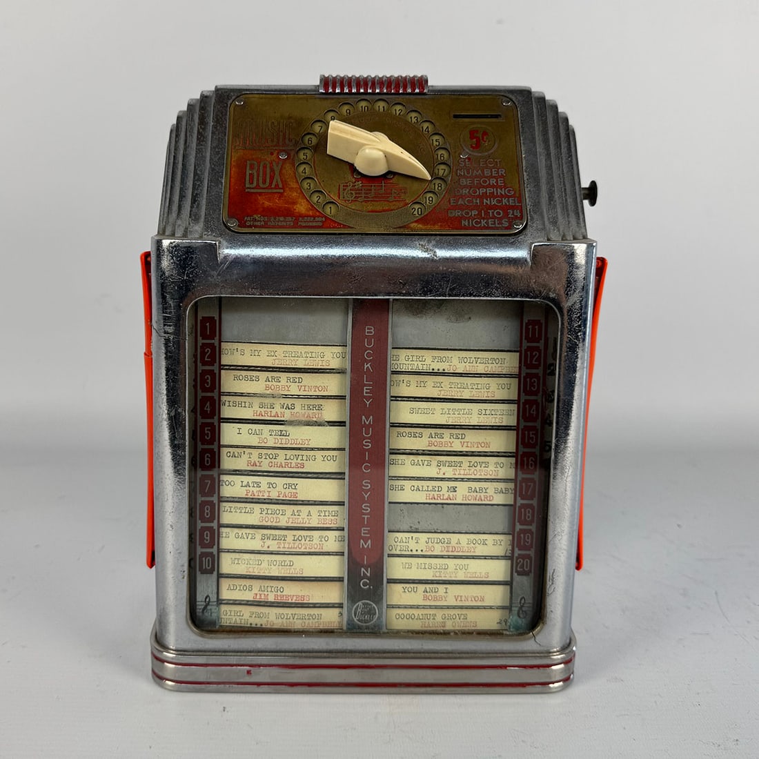 1939-1958 Buckley "Illuminated Music Box" 5 Cent 20 Selection Wallbox  (1 of 11)