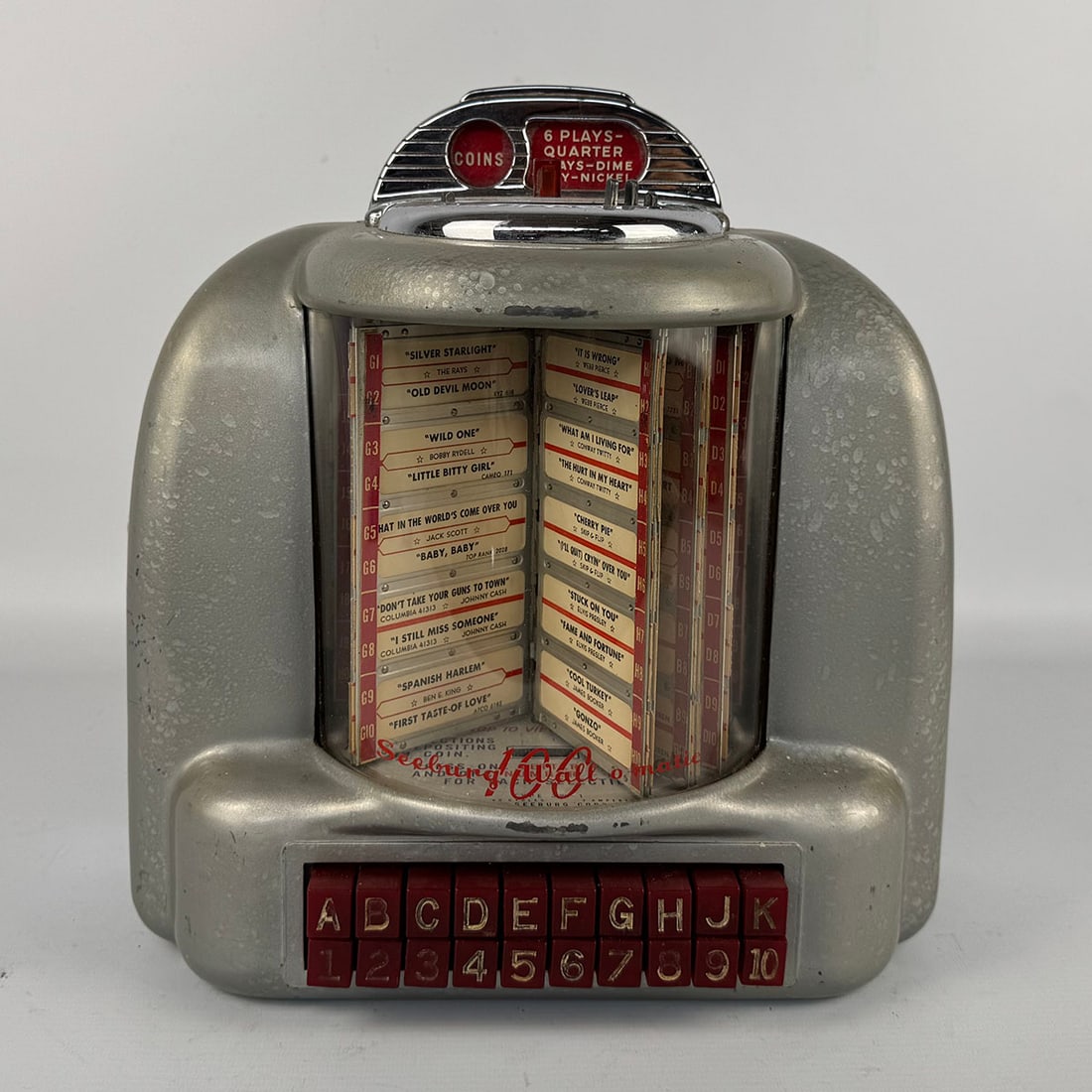 1952-1959 Seeburg Model 3W1 Wallbox in Silver Hammertone with Red Buttons (1 of 13)
