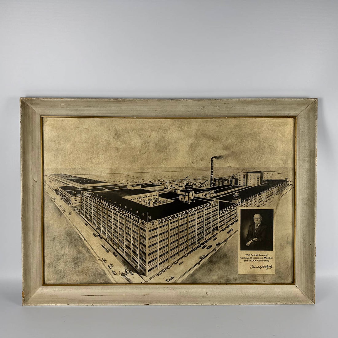 Framed Artwork of the Rock-Ola Factory that was Hanging Behind David C. Rockola's Desk (1 of 4)