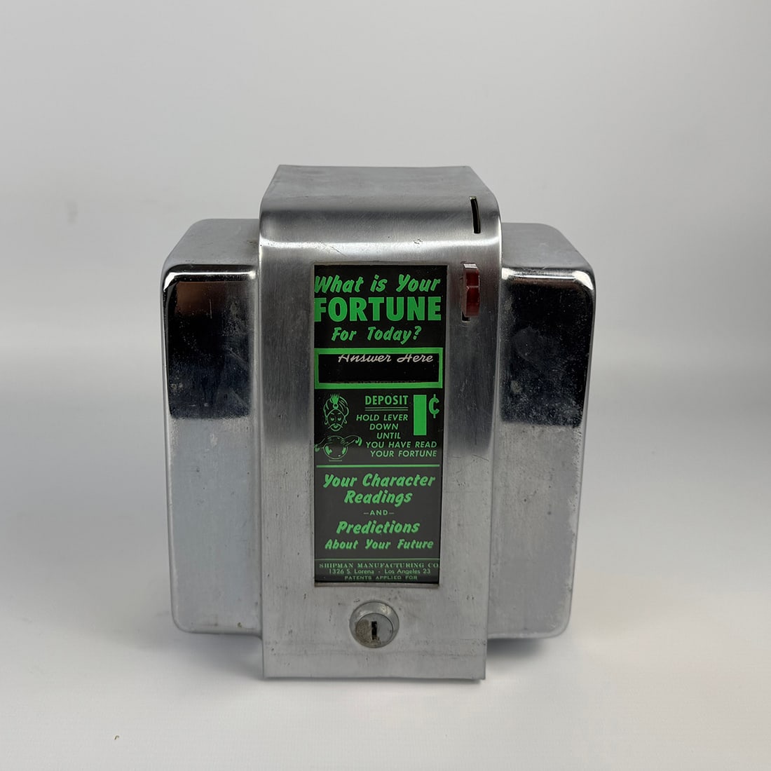 1950's Shipman "What is Your Fortune" 1 Cent Coin-Op Fortune Teller with Double Napkin Dispensers (1 of 10)