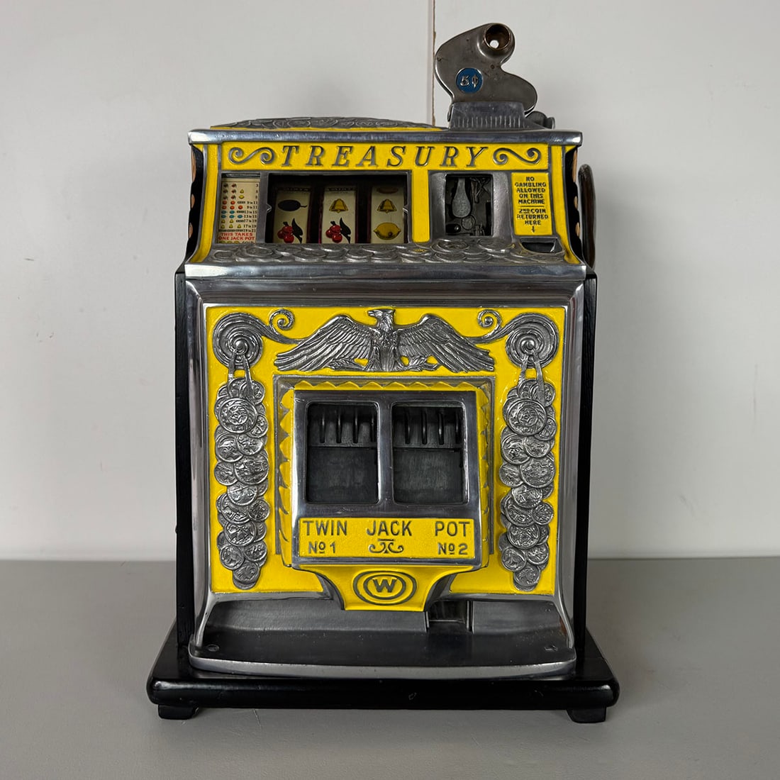 Original Restored 1934-1937 Watling Treasury Twin Jack Pot Slot Machine (1 of 19)