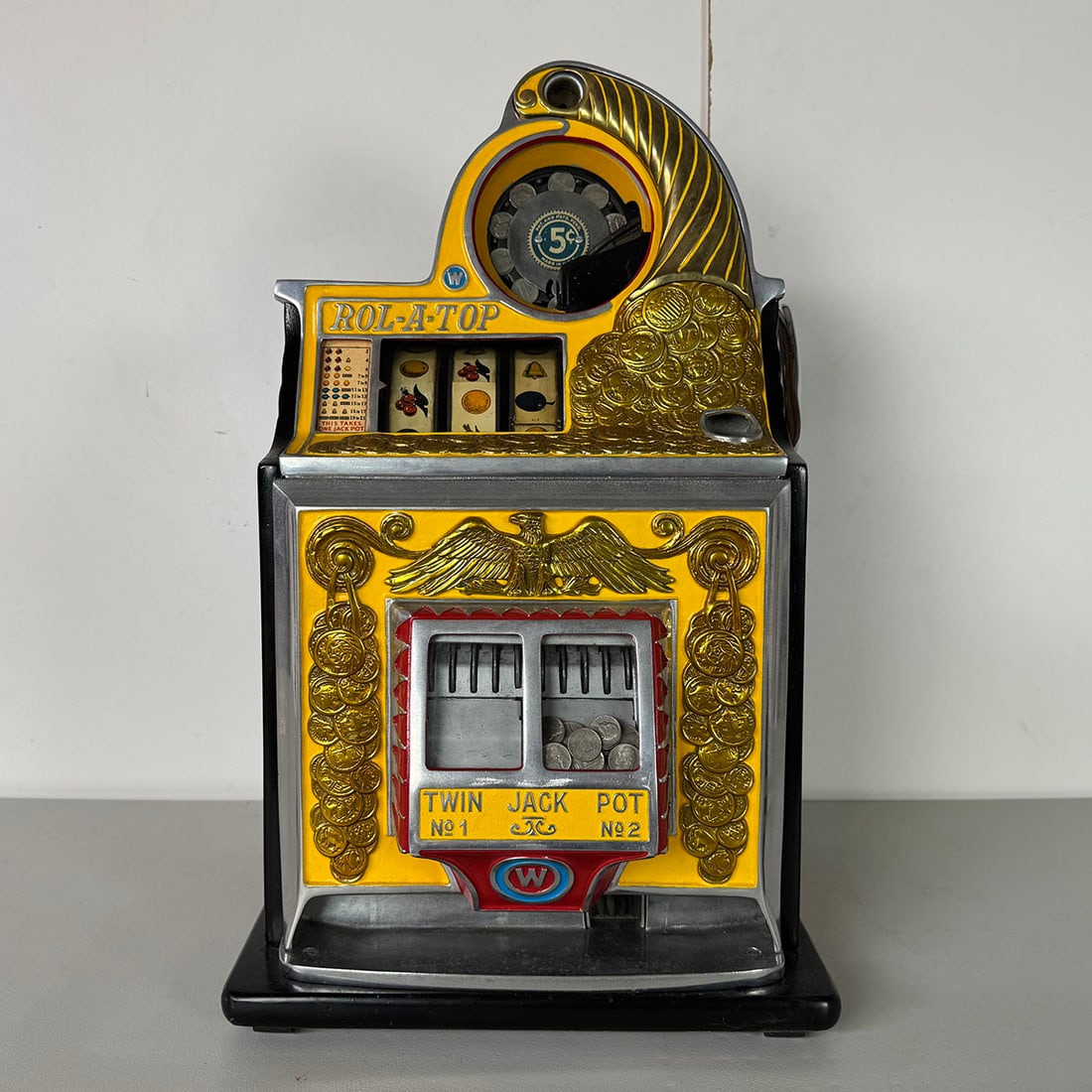 Original Restored Watling Rol-A-Top Twin Jack Pot Slot Machine ca. 1940 (1 of 18)
