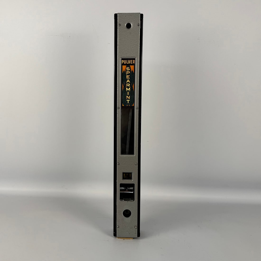 Vintage Pulver Hotchu (Spearmint) 1-Column Chewing Gum Vending Machine in Hammertone Gray Finish (1 of 8)