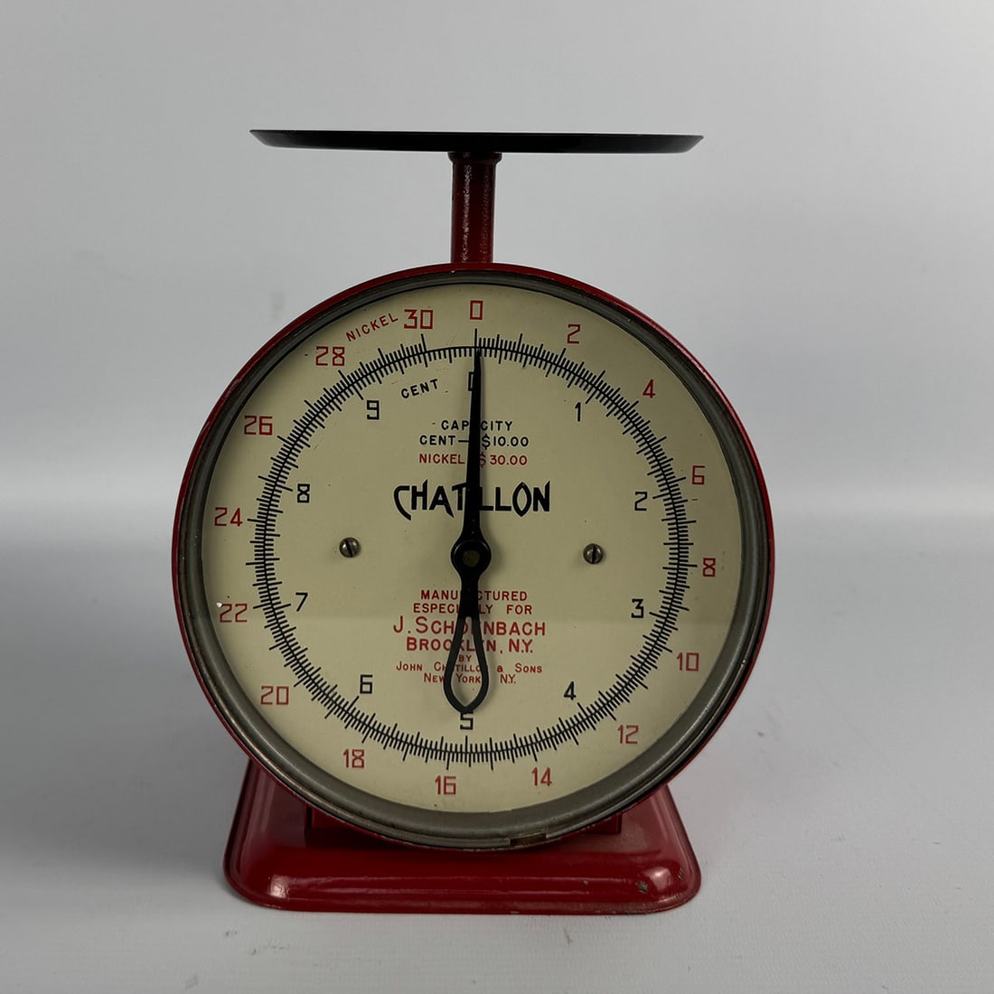 Vintage Chatillon Penny Cent & Nickel Mercantile Roasted Peanut Scale Manufactured for J. Schoenbach (1 of 10)