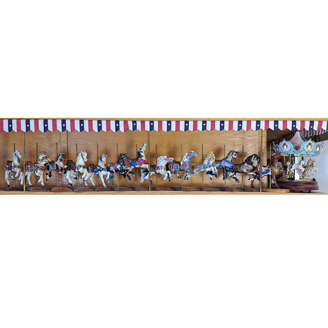 Lot of 12 Hand Carved Carousel Collectibles by Jerry Reinhardt and a Carousel Scale Model (1 of 9)