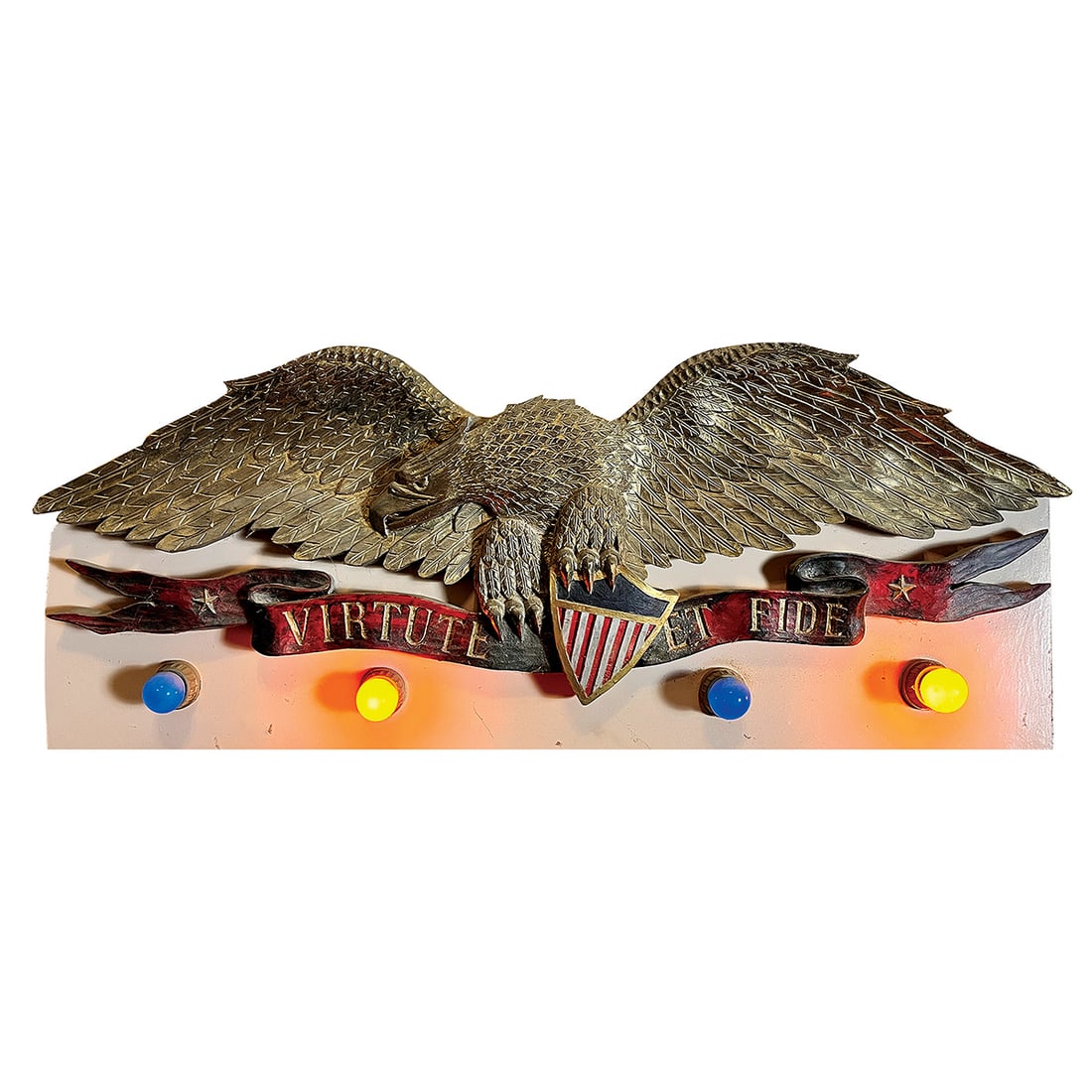 Patriotic Wooden Eagle Fairground Sign with Lights (1 of 6)