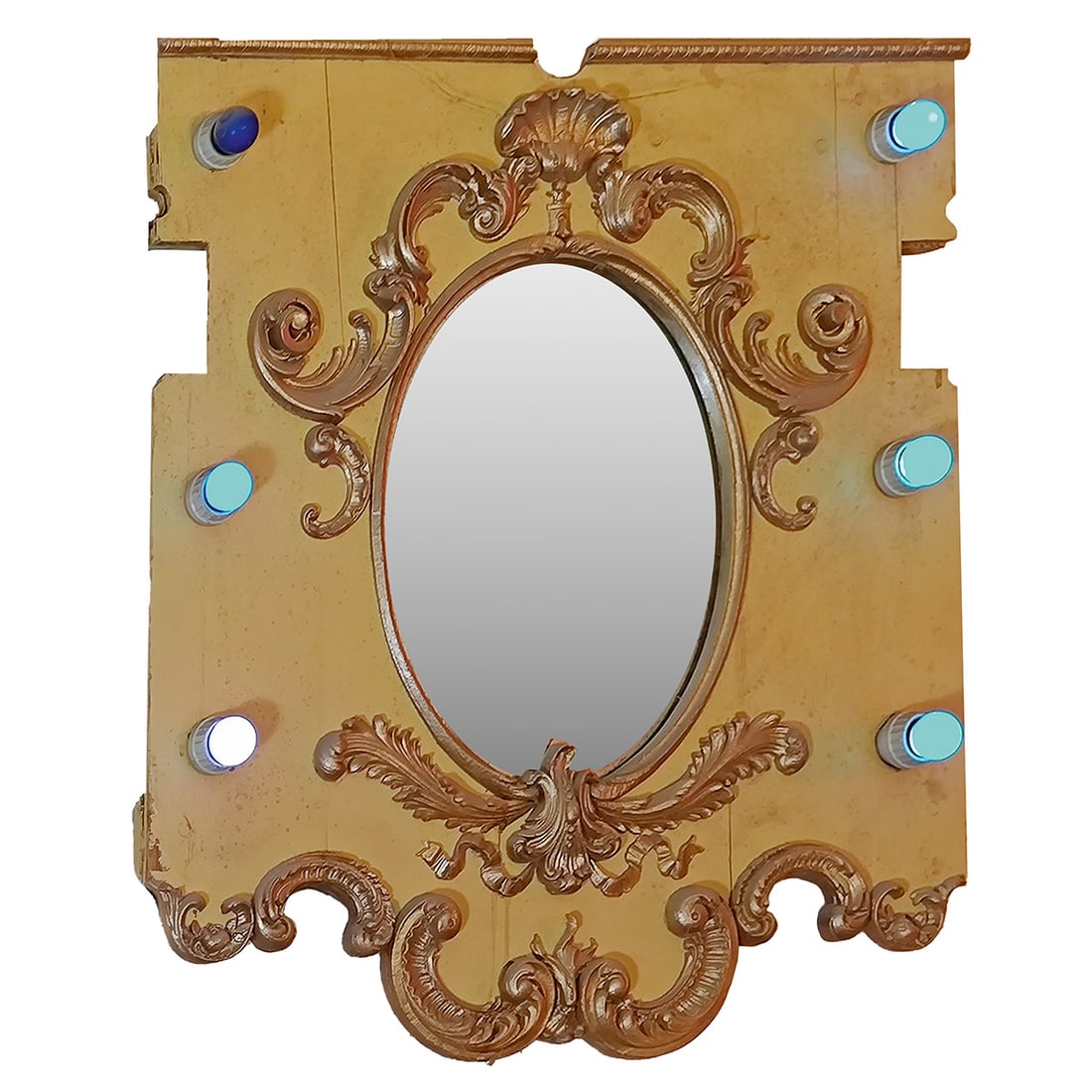 Wooden Fairground Panel with Mirror and Lights (1 of 2)