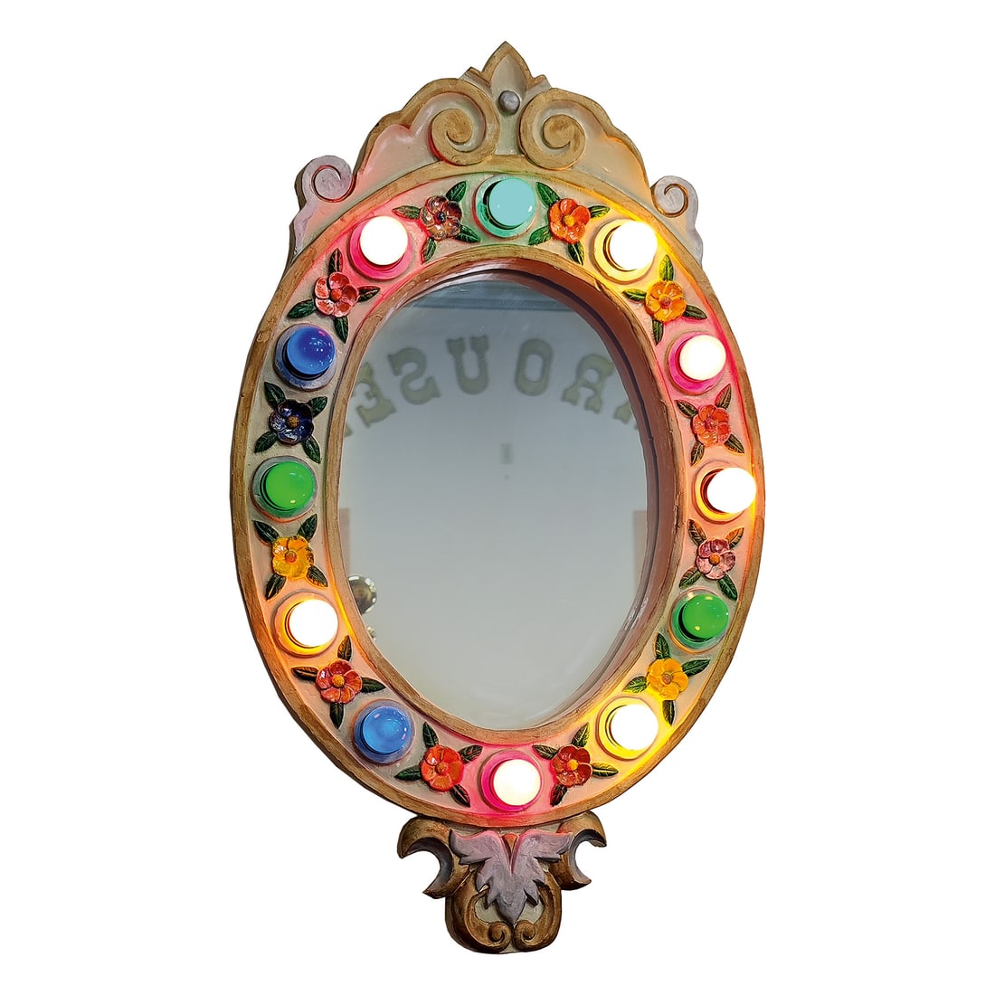 Plaster Fairground Mirror with Lights (1 of 2)