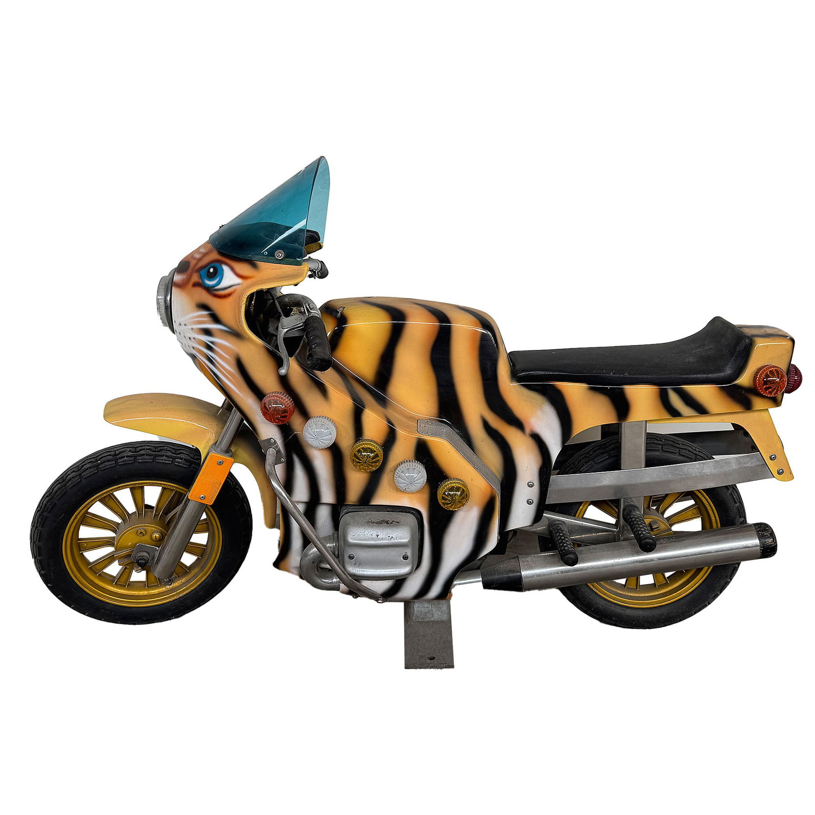 Polyester Children's Carousel Motorbike Painted in Tiger Theme (1 of 12)