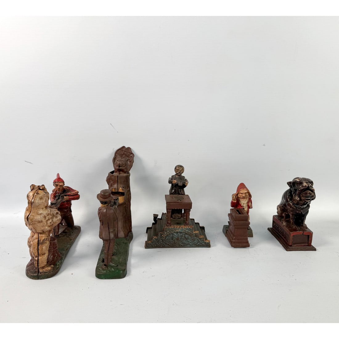 Lot of 5 Various Cast Iron Mechanical Coin Banks (1 of 2)