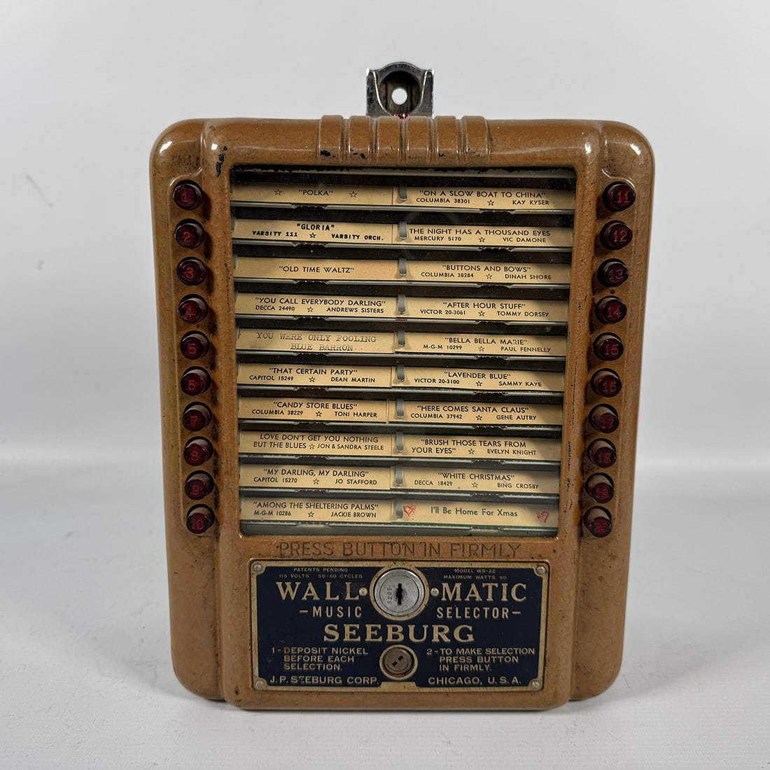 Seeburg WS-2Z Wallbox in Light Brown Metal Case (1940) (1 of 9)