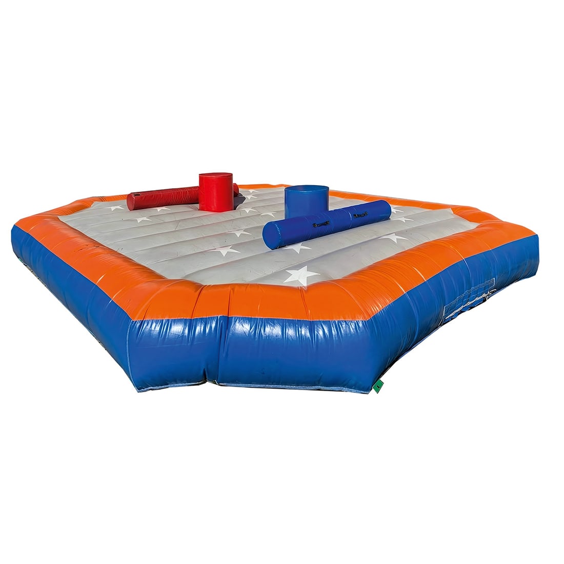 Commercial-grade Inflatable Gladiator Duel Arena with Jousting Trunks and Matching Pedestals: Commercial-grade Inflatable Gladiator Duel Arena with two 180 x 26 x 26 cm high-density foam-filled jousting trunks and matching pedestals. Made from durable PVC. The system utilizes a continuous-flow