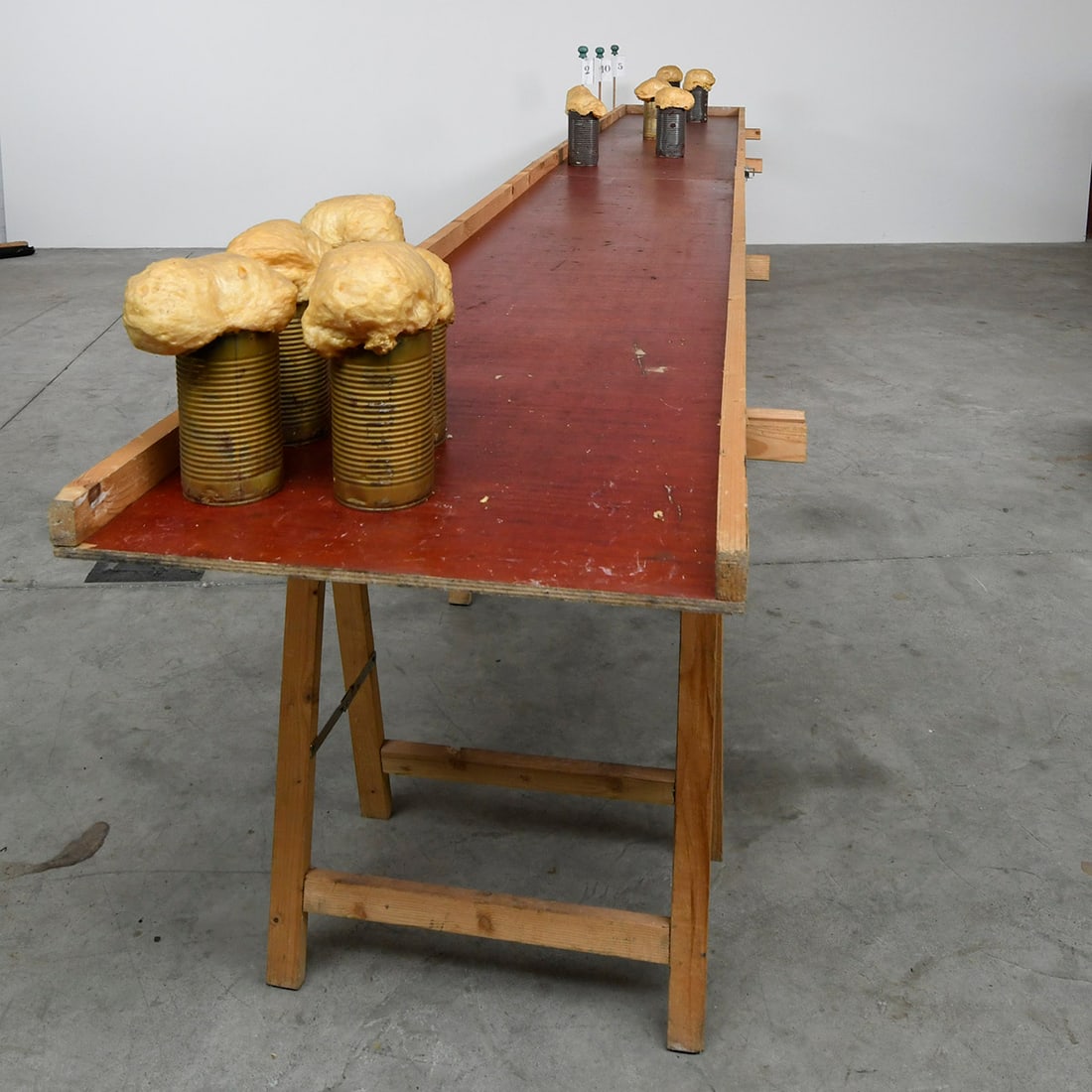 Large Fairground Shuffleboard Game with Stylized Beer Mugs: Large fairground shuffleboard game with stylized beer mugs. The complete set includes: 10 stylized beer mugs, 3 score flags, 2 clamps to secure the game panels, balls and pucks for alternative ways to