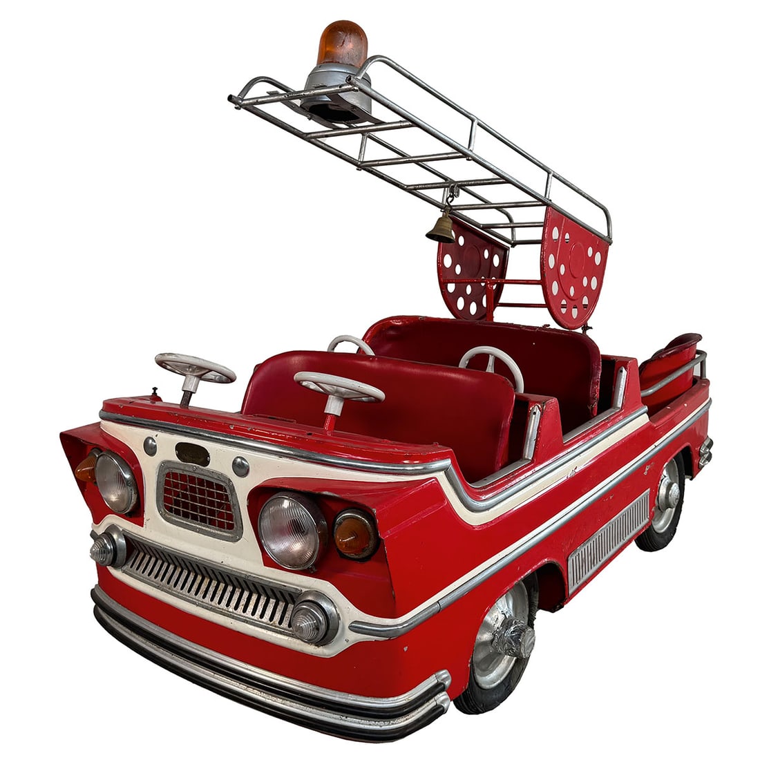 1961 Autopede Fire Truck Type 2 Carousel Vehicle in Red & White (1 of 16)
