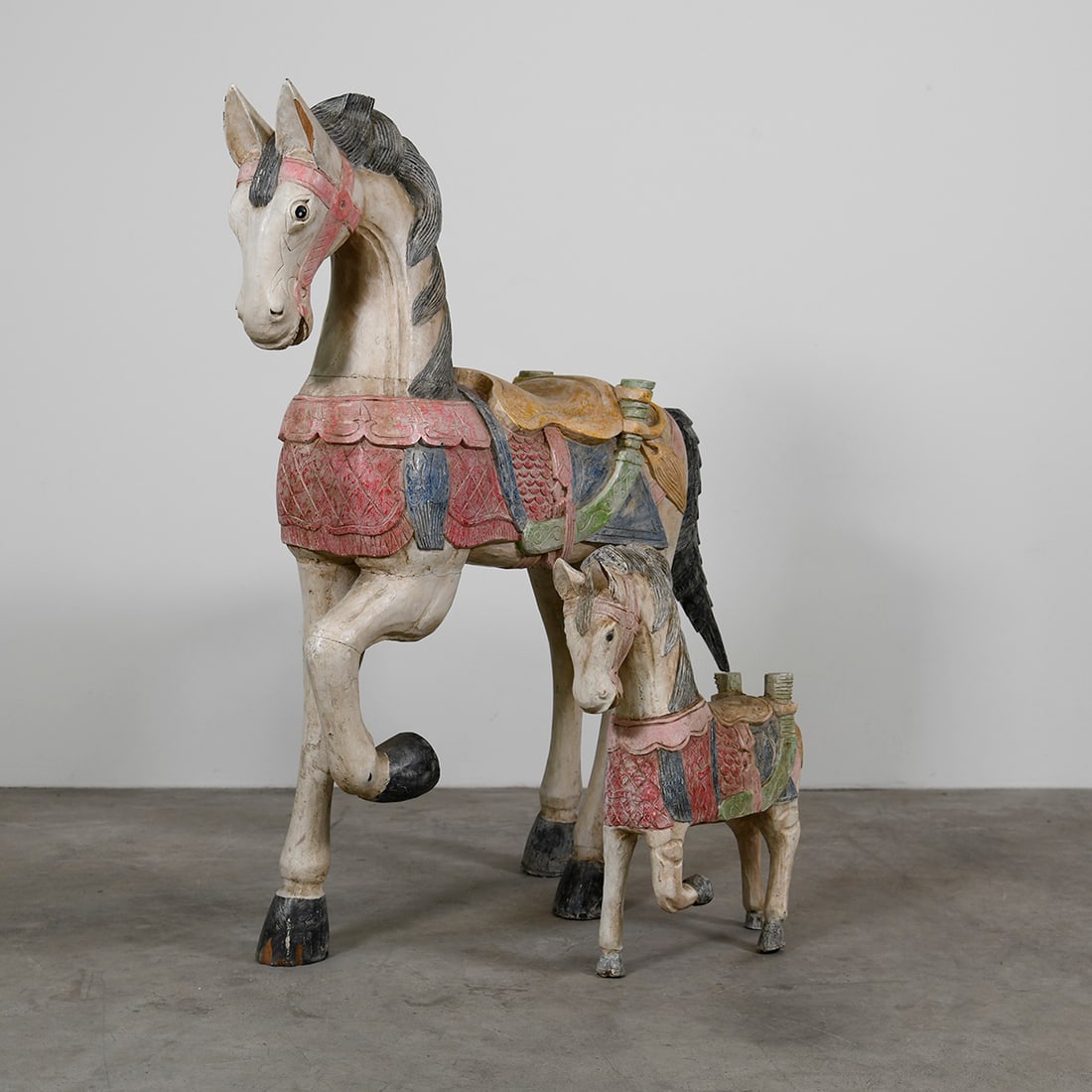 Set of 2 Wooden Stander Carousel Horses (1 of 16)