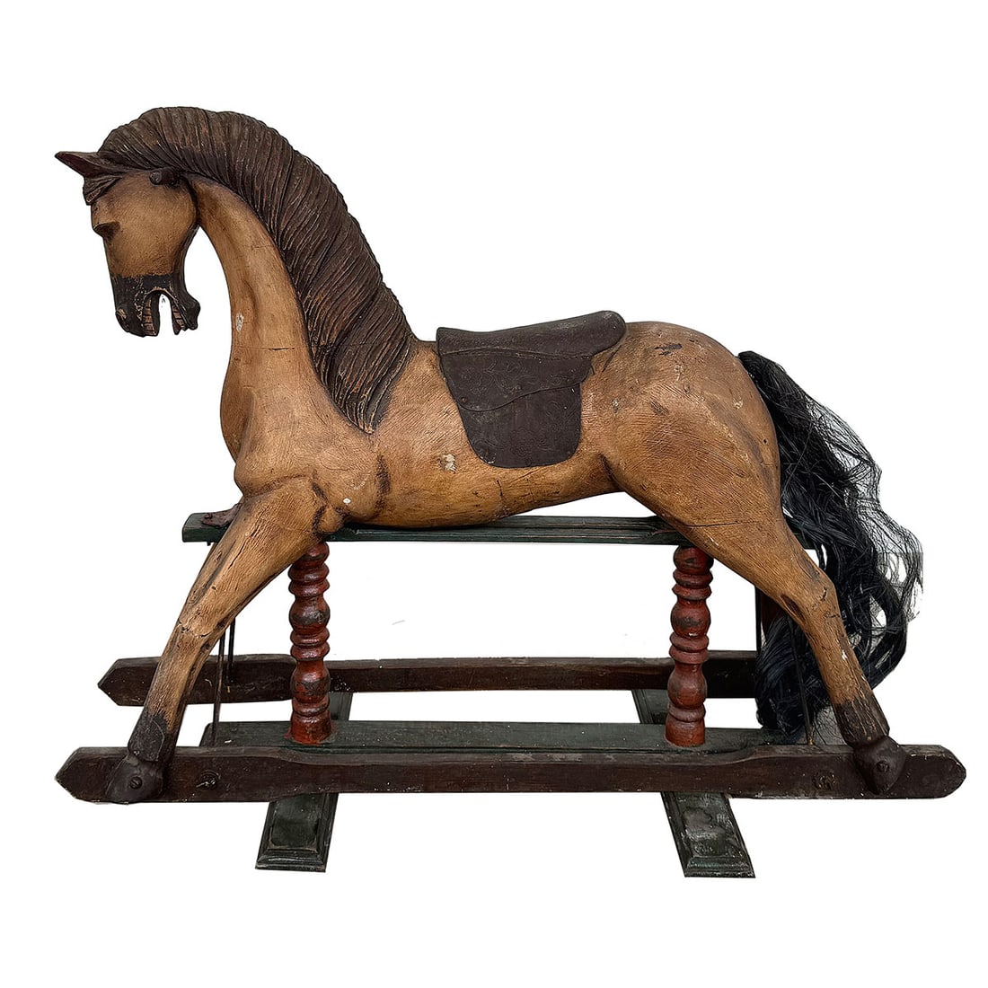 Small Wooden Children's Rocking Horse with Leather Saddle (1 of 8)